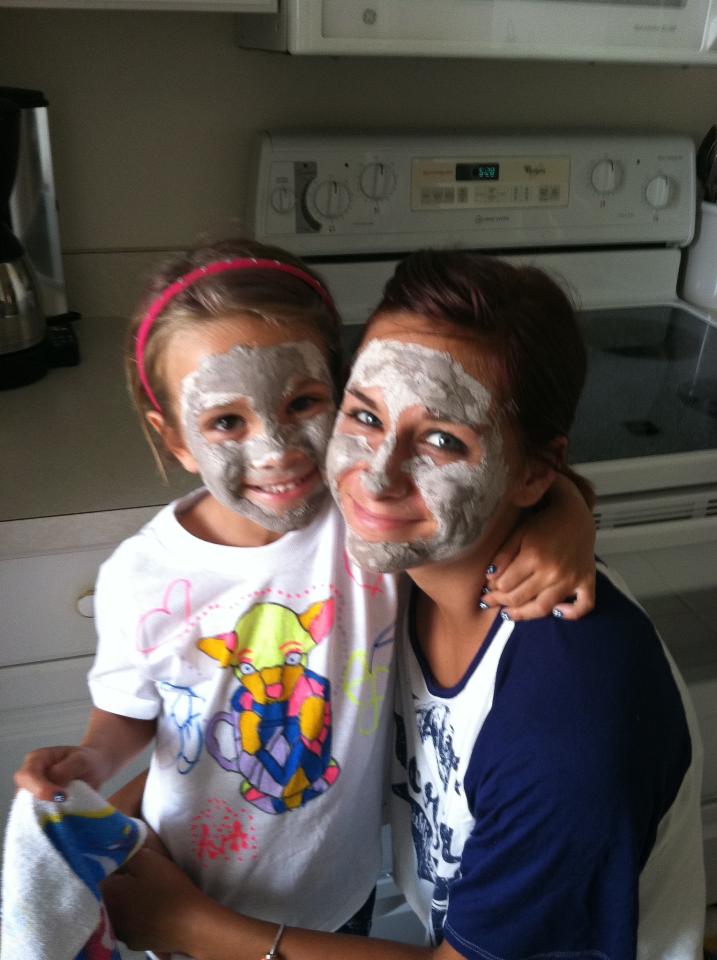 Ava's first mud mask. She loved it!